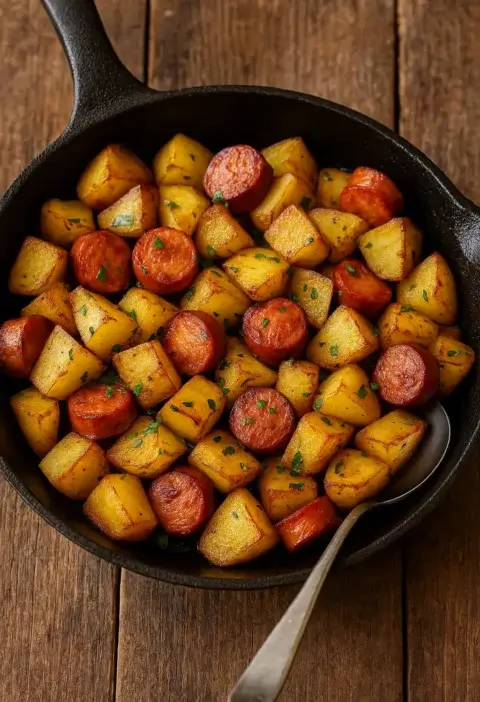 kartoffelpfanne mit debreziner kartoffelpfanne-mit-debreziner