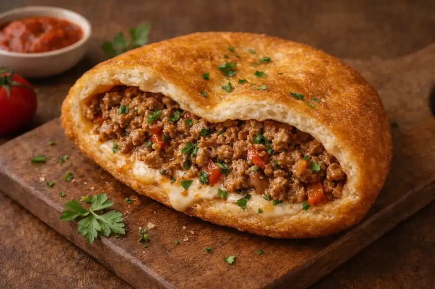 Langos gefüllt mit Faschiertem