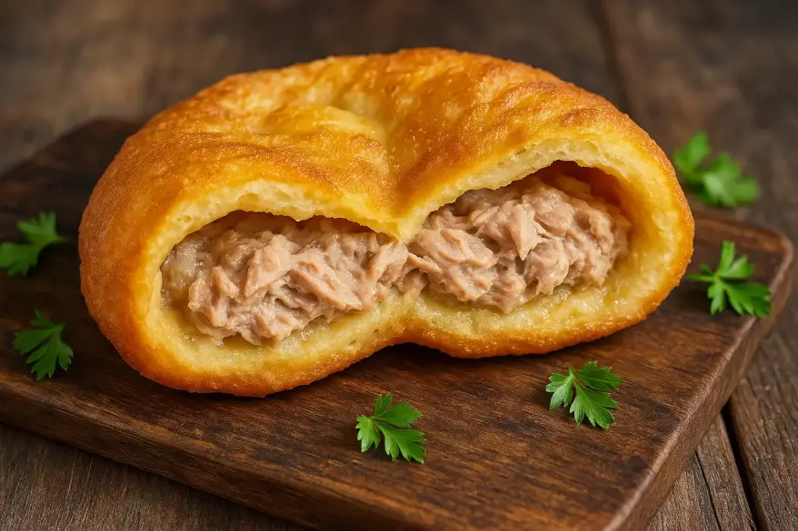 Langos gefüllt mit Thunfisch