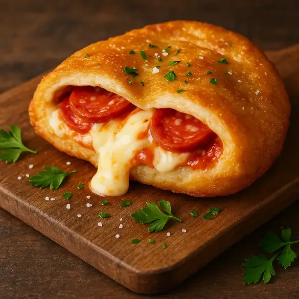 Langos gefüllt nach Pizza-Art