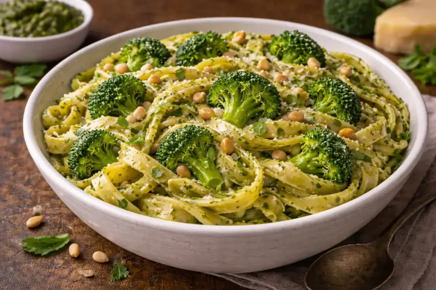 Nudeln mit Brokkoli und Pesto