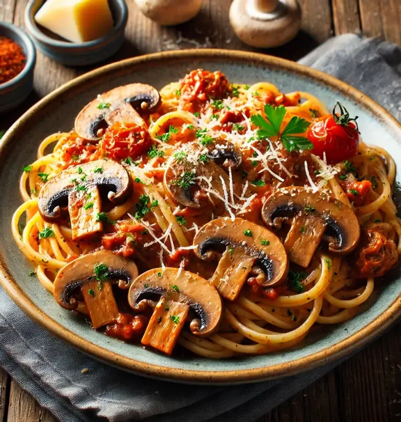 nudeln-mit-champignon-tomaten-sauce