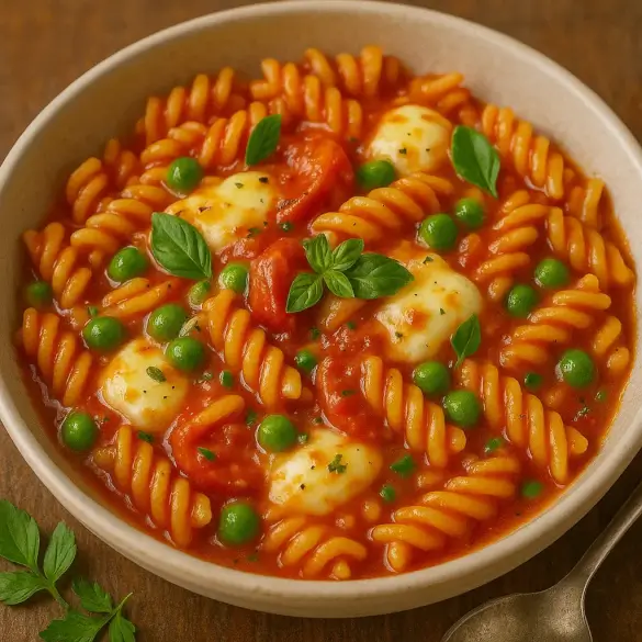 Nudeln mit Tomate und Mozzarella