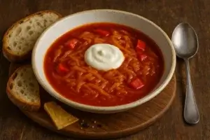 Paprika-Sauerkraut-Suppe – Einfach günstig, schnell und köstlich