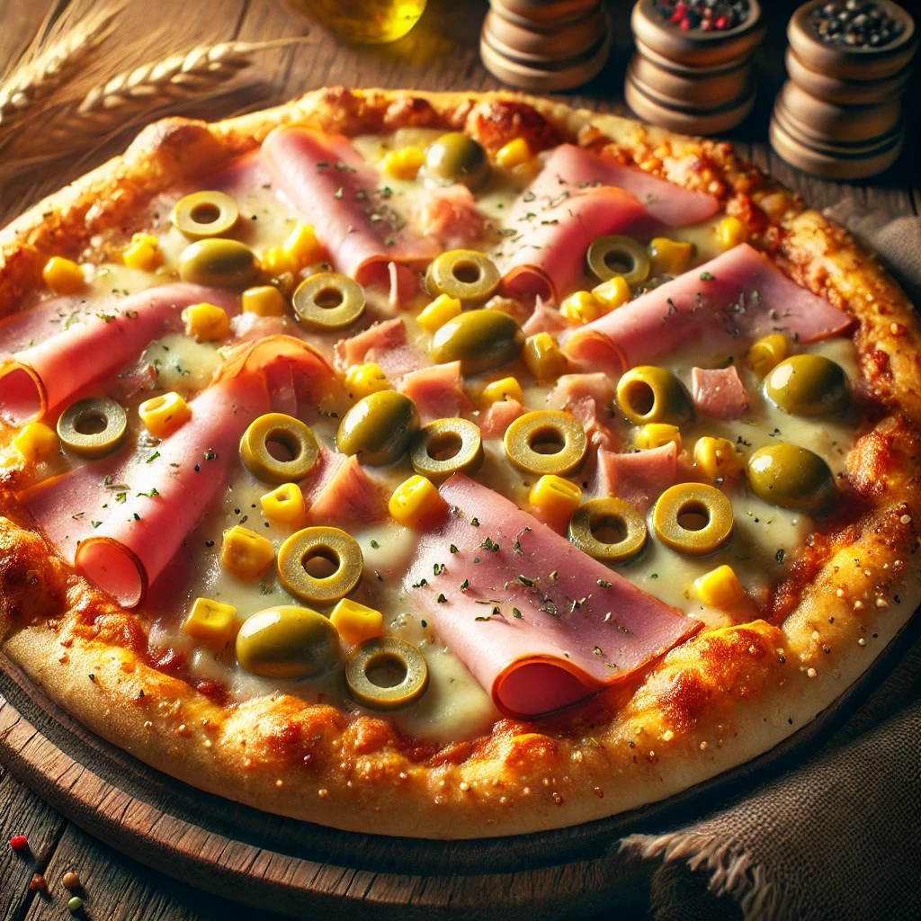 pizza kaese schinken mais oliven